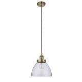 1 Light Pendant in Antique Brass Finish with Clear Glass Shades (0711HAN77272)