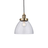 1 Light Pendant in Antique Brass Finish with Clear Glass Shades (0711HAN77272)