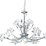 9 Light Ceiling Pendant - Chrome & Clear Glass (0483BEL82899CC)