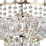 5 light Semi-Flush Crystal Chandelier - Gold & Crystal (0483VER5GD)