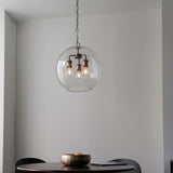 3 Light Pendant finished in aged pewter and aged copper (0711HAL92988)