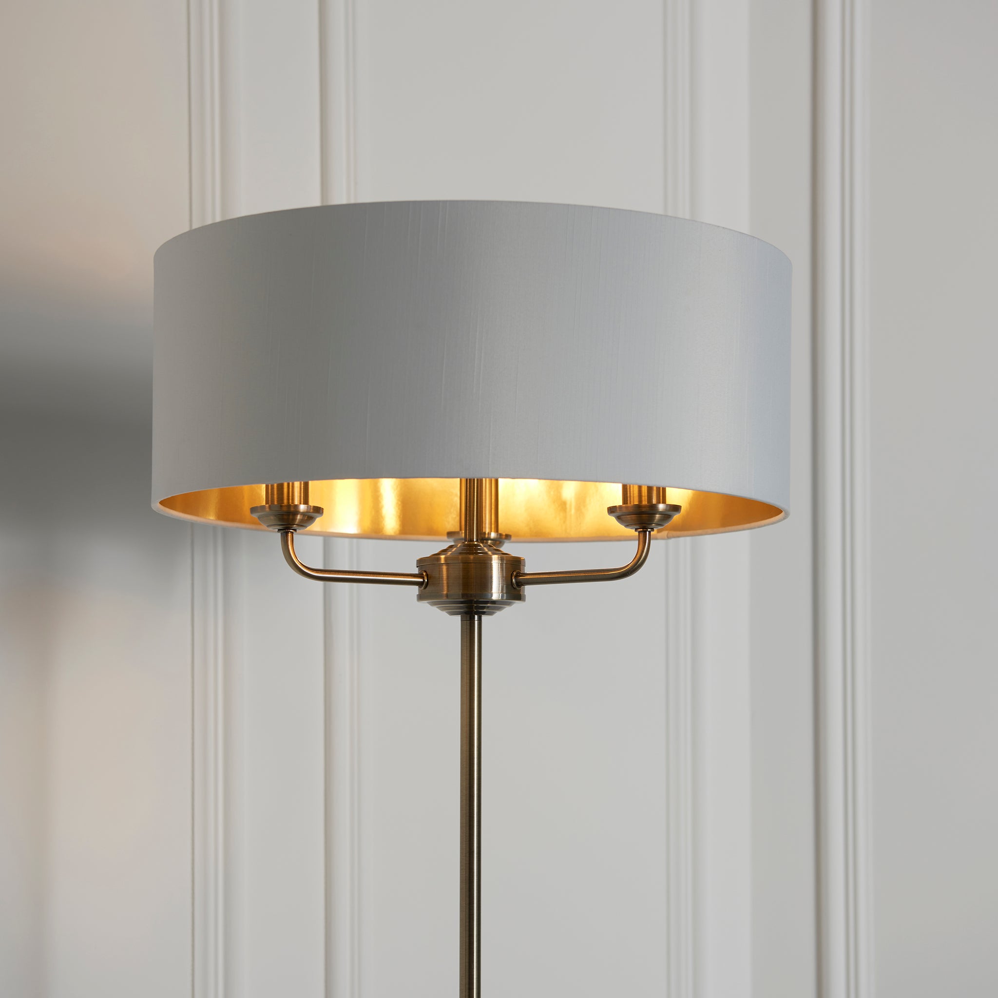 Calais Floor Lamp - Aged Brass – Magins Lighting