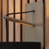 Wall light in matt nickel with black shade (0711STY92628)