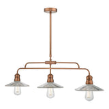 3 light Bar Pendant Brushed Copper & Glass (0183ADE7364)