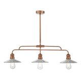 3 light Bar Pendant Brushed Copper & Glass (0183ADE7364)