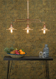 3 light Bar Pendant Brushed Copper & Glass (0183ADE7364)