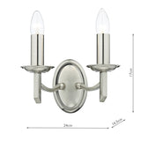 Switched Double Wall Bracket Satin Chrome (0183AMB0946)