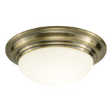 Large Bathroom Flush Antique Brass Opal Glass IP44 IP44 (0183BAR5075)