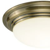 Large Bathroom Flush Antique Brass Opal Glass IP44 IP44 (0183BAR5075)