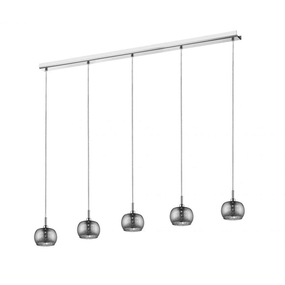 5 Light Crystal Bar Pendant In Chrome (0268DENCFH606091)