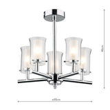 5 Light Bathroom Semi Flush Polished Chrome IP44 (0183ELB0550)