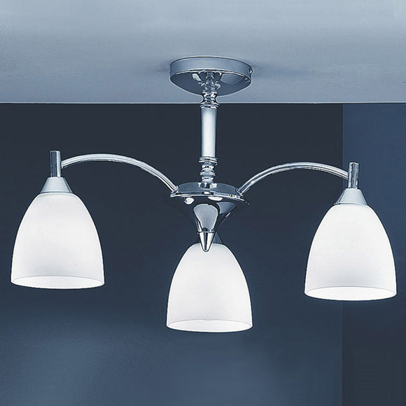 3 light Semi-Flush Polished Chrome with white opal glass (0194EMM20873)