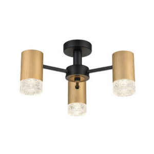 3 Light Semi-Flush in Satin Brushed Gold  (0194CORFL24233)