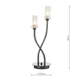 2 Light Table Lamp Black Chrome (0183MOR4067)