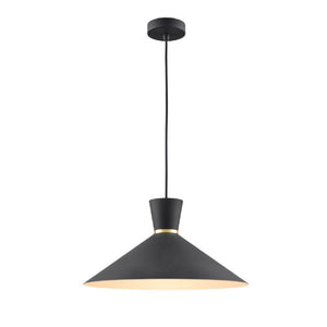 1 Light Large Pendant (400mm) - Satin Black with gold accent  (0194HAPPCH215)