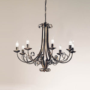 8 Light Pendant in subtle Autumn coloured metalwork (0194BABPE7548)