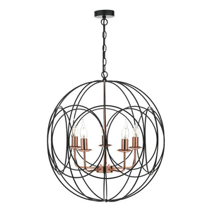 5 Light Pendant Black & Copper (0183PHO0522)