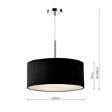 3 Light Pendant Black 600MM (0183ZAR1722)