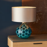 Teal tinted glass base Table Lamp (Base Only) (071191187)