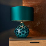 Teal tinted glass base Table Lamp (Base Only) (071191187)