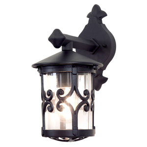 1 Light Wall Down Lantern - Black (0178HERBL8)