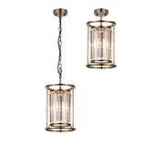 1 Light Dual Pendant in Antique Brass with Clear Crystals (1230CHA81A)