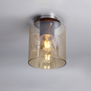 1 Light Ceiling Flush, Mocha / Amber Glass (1230CHE20B)