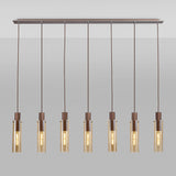 Tall 7 Light Adjustable Linear Pendant, Mocha / Amber Glass (1230CHE23K)