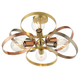 On-trend 6 light Semi-Flush Gold, Copper and Satin Chrome (0711HOO91935)