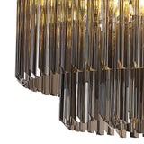 12 Light Ceiling Pendant in Polished Nickel finish with Smoked Sculpted Glass (1230GEN60G)