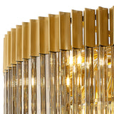 19 Light Ceiling Pendant in Brass finish with Smoked Sculpted Glass (1230GEN62B)