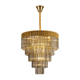 19 Light Ceiling Pendant in Brass finish with Clear Sculpted Glass (1230GEN28A)