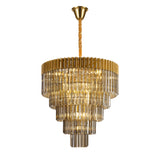 19 Light Ceiling Pendant in Brass finish with Smoked Sculpted Glass (1230GEN62B)