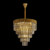 19 Light Ceiling Pendant in Brass finish with Smoked Sculpted Glass (1230GEN62B)