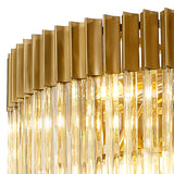 19 Light Ceiling Pendant in Brass finish with Cognac Sculpted Glass (1230GEN62A)