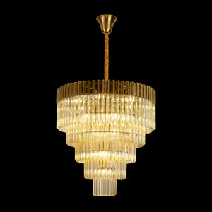 19 Light Ceiling Pendant in Brass finish with Cognac Sculpted Glass (1230GEN62A)