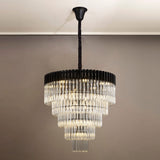 19 Light Ceiling Pendant in Matt Black finish with Clear Sculpted Glass (1230GEN62C)