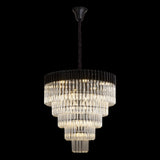 19 Light Ceiling Pendant in Matt Black finish with Clear Sculpted Glass (1230GEN62C)