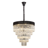 19 Light Ceiling Pendant in Matt Black finish with Clear Sculpted Glass (1230GEN62C)