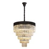 19 Light Ceiling Pendant in Matt Black finish with Cognac Sculpted Glass (1230GEN62D)