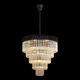 19 Light Ceiling Pendant in Matt Black finish with Cognac Sculpted Glass (1230GEN62D)