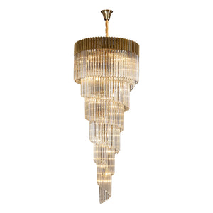 31 Light Ceiling Pendant in Brass finish with Cognac Sculpted Glass (1230GEN64A)