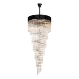 31 Light Ceiling Pendant in Matt Black finish with Clear Sculpted Glass (1230GEN64C)