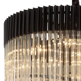 31 Light Ceiling Pendant in Matt Black finish with Cognac Sculpted Glass (1230GEN64D)