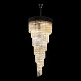 31 Light Ceiling Pendant in Matt Black finish with Cognac Sculpted Glass (1230GEN64D)