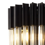 3 Light Wall Light in Matt Black finish with Cognac Sculpted Glass (1230GEN67D)