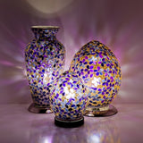 Mosaic Glass Vase Lamp - Purple Flower (1459MOSLM73PL)